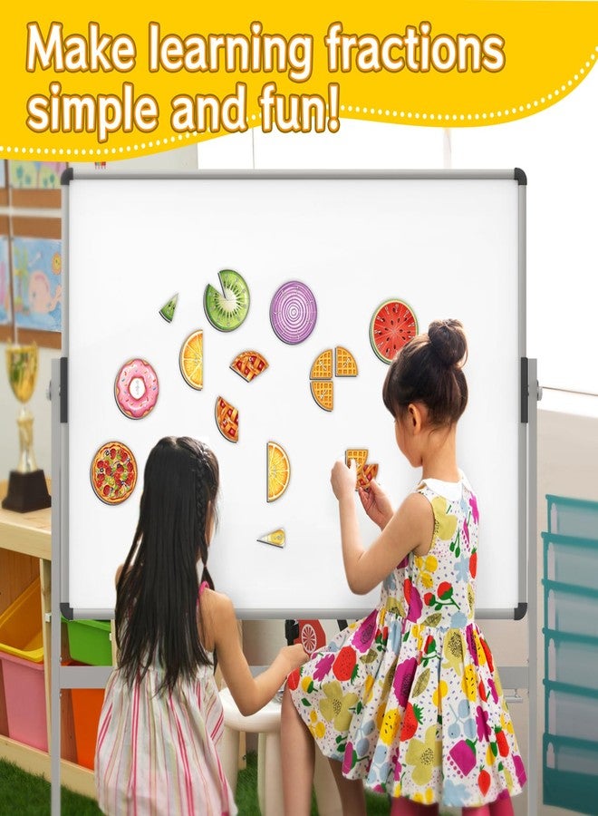 Aizweb Magnetic Fraction Tiles & Circles Set,Bars,Magnetic Fraction Educational Puzzle,Montessori Math Manipulatives,Fraction Learning Games for Elementary Classroom Homeschool Supplies - Image 2